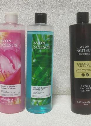 Гелі для душа senses avon,500мл1 фото