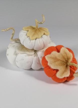 Набір осінні гарбузи декор на хеллоуїн білий гарбуз помаранчевий гарбузик