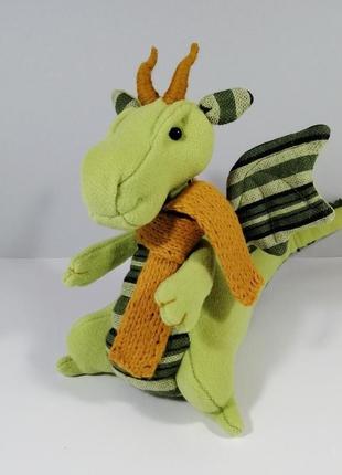 Кашемировый зеленый дракончик символ года дракон новогодняя игрушка декор драконы1 фото
