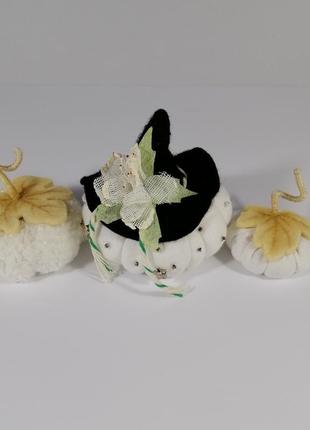 Набір білий чарівний гарбузик гарбуз декор на хеллоуїн відьмацький осінній декор гарбузи для ляльок4 фото