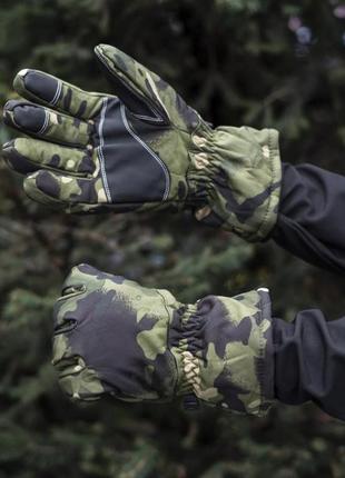 Тактичні рукавиці зимові камуфляж1 фото