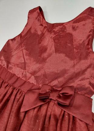 Нарядное платье с фатиновою юбкой и бантом цвета вишни от h&m 7-9 лет9 фото