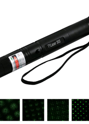 Лазерна указка зелений лазер laser 303 green з насадкою2 фото