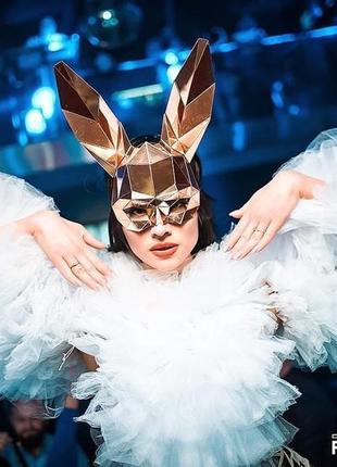 Дзеркальна маска кролика playboy (зайчика плейбой) з пластику