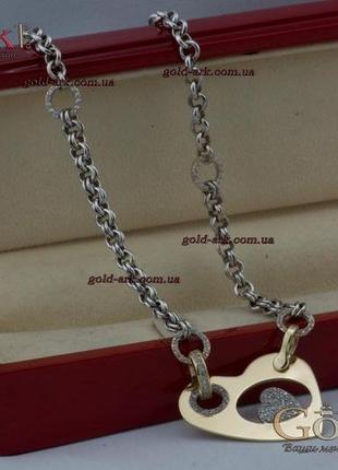 Жіноче кольє комбіноване золото