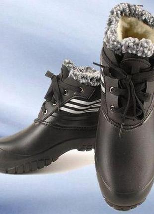 Зимові непромокальні чоловічі черевики з хутром з eva (ева, пінка