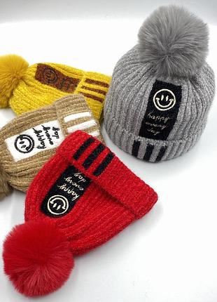 Шапочка теплая на зиму для девочки