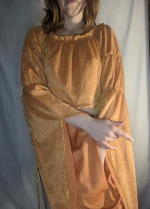 Эльфийский топ блестящий люрекс с длинными рукавами косплей хеллоуин1 фото