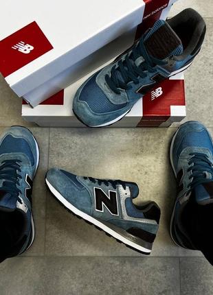 Мужские кроссовки new balance 574  color denim3 фото