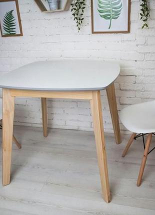 Стіл квадратний кухонний білий джузеппе, обідній стіл