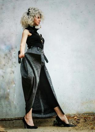 Винтажная юбка с люрексом поясом длинная макси трикотажная трикотаж2 фото