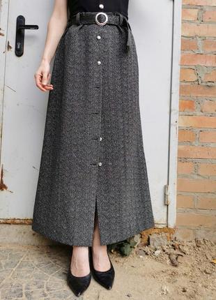 Винтажная юбка с люрексом поясом длинная макси трикотажная трикотаж4 фото