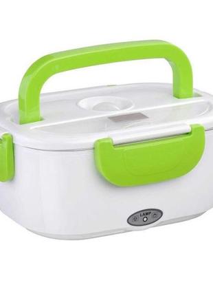 Ланч бокс электрический с подогревом lunch leater 220 v pro, термос для еды для детей. цвет: зеленый в
