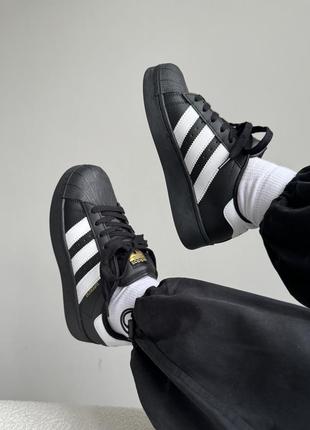 Adidas superstar xlg black3 фото