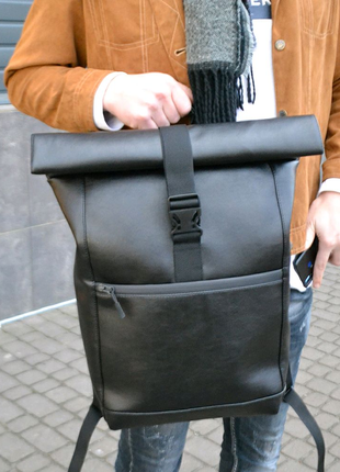 Подарочный набор: мужское портмоне baellerry denim черное + рюкза5 фото