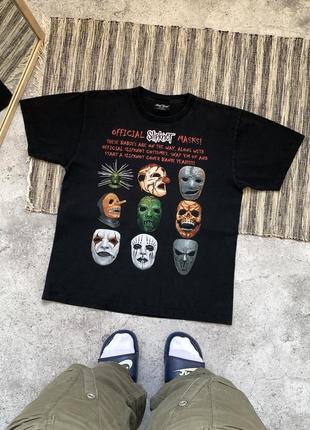 Vintage slipknot black rock band tee винтаж мужская футболка рок группа размер l