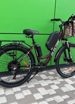 Електровелосипед cubic-bike electric 26" бордовий 1000ват 18 а·год 48 в3 фото