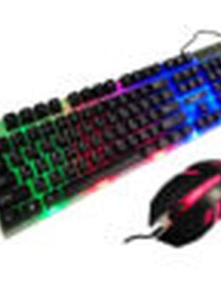 Комплект клавиатура + мышка ukc k01, с подсветкой, проводная2 фото
