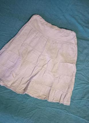 Шикарная котоновая юбка с кружевом,42-48разм,италия3 фото