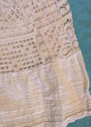 Шикарная котоновая юбка с кружевом,42-48разм,италия5 фото