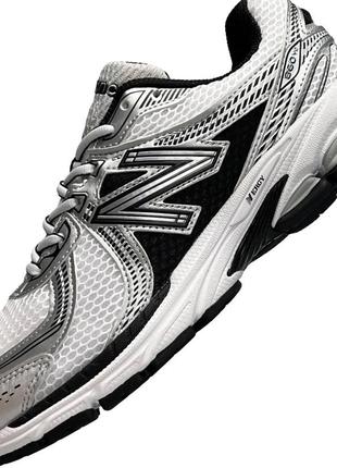 Мужские кроссовки кожаные сетка new balance 860v2 white silver black, кеды нью беланс весна лето мужская обувь9 фото