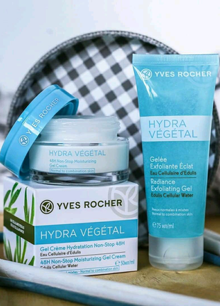 Yves rocher крем інтенсивне зволоження hydra végétal гоммаж скраб