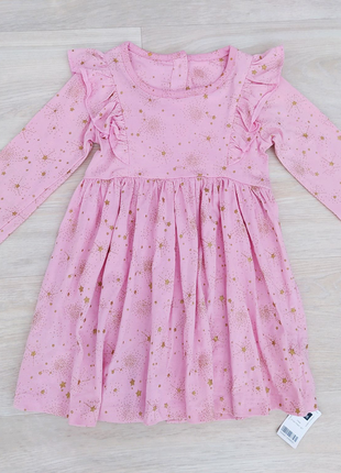 Плаття дитяче рожеве із зірочками 92 см 1,5-2 роки