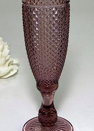 Бокал-шампанское "амбер" розовый 150мл