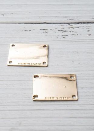 Нашивка квадратная  металл золото