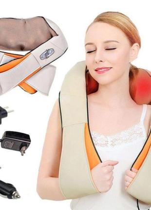 Роликовый массажер для спины и шеи massager of neck kneading,массажёр для всего тела с подогревом massager of