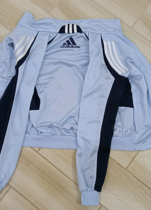 Кофта adidas адідас блакитна з чорним на блискавці річна