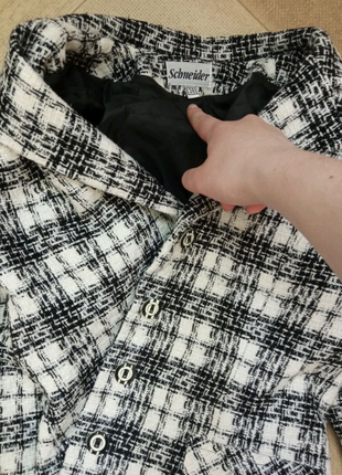 Піджак жіночий діловий чорно-білий у клітинку3 фото