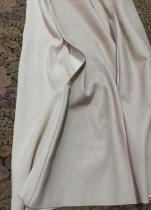 Оригинальное кремовое платье кожаное zara knit9 фото