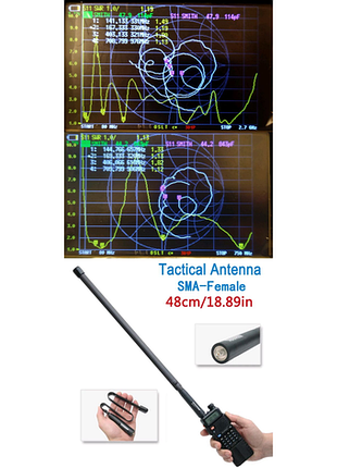 Антена abbree 48 см 108 см uhf vhf sma-f складна тактична гнучка