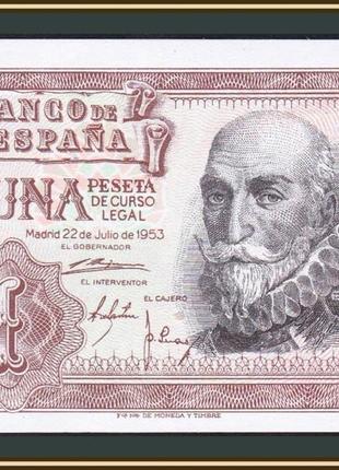 Испания 1 песета 1953 p-144 (144a.3) unc  №801
