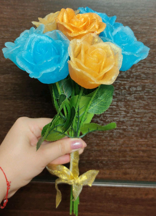Букети квітів з мила ручної роботи! подарунки11 фото