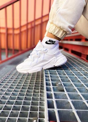 💥adidas ozweego white leather💥18 фото