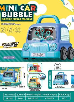 Музыкальная детская установка для запуска мыльных пузырей машинка mini car bubble6 фото