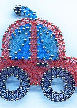Набір творчої творчості string art спорткар 20*15 см ізонити з ниток стрінг-арт із цвяхами молоток