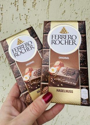 Шоколад ferrero rocher original з лісовим горіхом 90 гр.