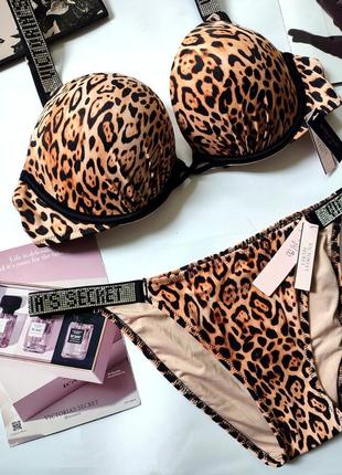 Victoria's secret original m l 40 38 s 36 34c 75c купальник с двойным пуш ап со стразами