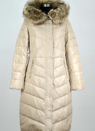 Шикарное куртка- пальто с натуральным мехом, размер 48, люкс качество.4 фото