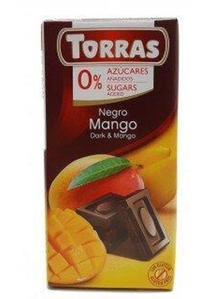 Шоколад torras черн. шок из манго без сахара 75g no532