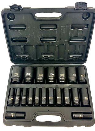 Набір головок до гайковерта lex lxis20e: 1/2" 10-38 мм 20 шт