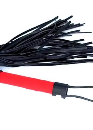 Плеть ds fetish flogger black/red suave, 50 см.