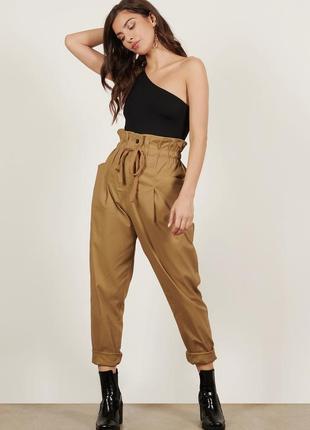 Мега крутые брюки карго/штаны с высокой талией/h&m/paperbag parachute pants/р.м-38