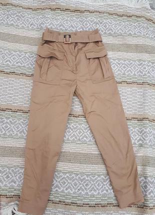 Мега круті штани карго/штани з високою талією/h&m/paperbag parachute pants/р. м-382 фото