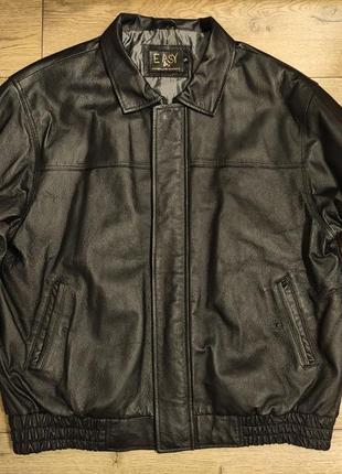 Easy by piquadro xxl винтажная куртка бомбер черная кожаная натуральная кожаная кожа винтаж2 фото