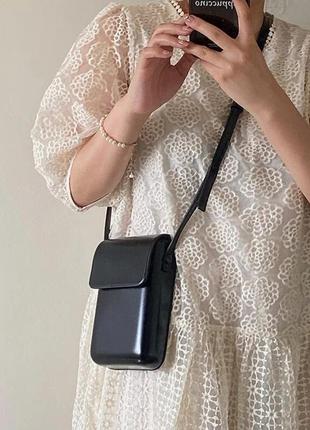 Жіноча прямокутна маленька сумочка через плече для телефона