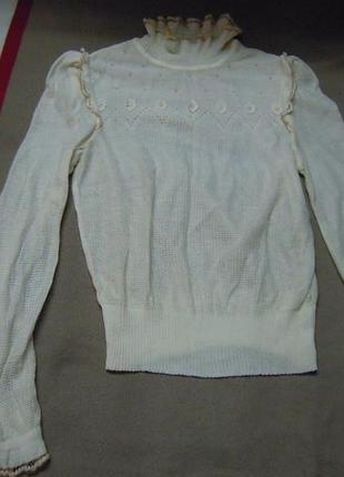 Ажурная кофта, гольф с цветами, кофточка италия